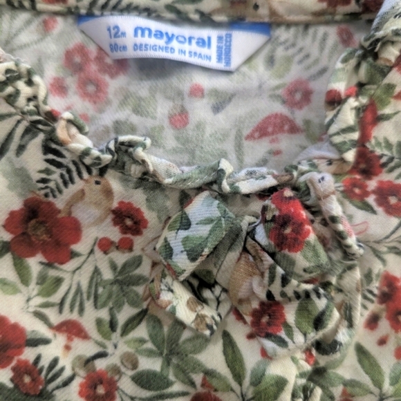 Mayoral Floral Wildlife Ruffle Top - Picture 3 of 3